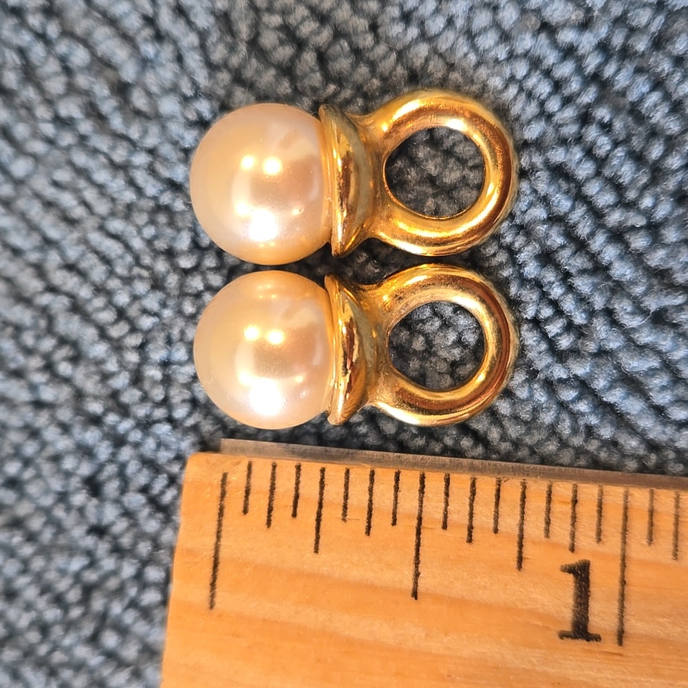 Pearl Drop Dangle Charms Gold Tone | Interchangeable Earring or Necklace Charms - Picture 5 of 5